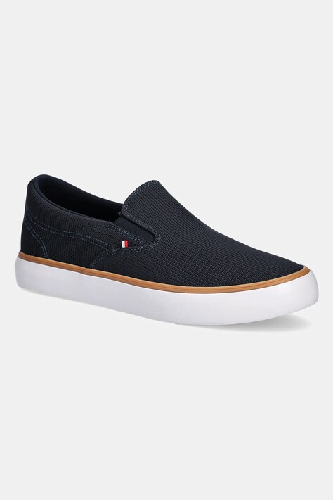 Tommy Hilfiger teniși TH HI VULC CORE LOW II SLIPON culoarea bleumarin, FM0FM05514
