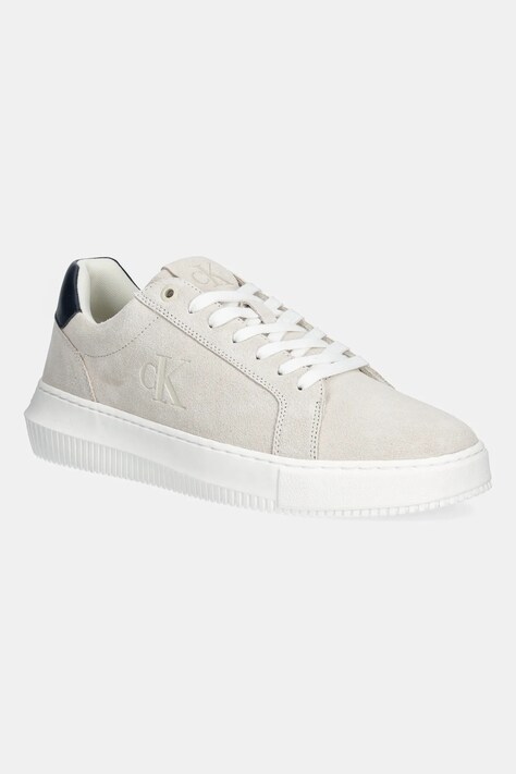 Semišové tenisky Calvin Klein Jeans CHUNKY CUPSOLE SU béžová farba, YM0YM01299