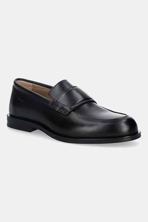 Шкіряні мокасини Calvin Klein ESS RUBBER BAND LOAFER LTH колір чорний HM0HM01923