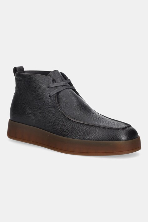 Шкіряні туфлі Calvin Klein HYBRID CUP APRON BOOT LTH колір коричневий HM0HM01987
