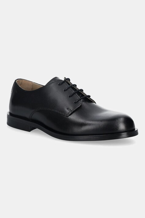 Шкіряні туфлі Calvin Klein ESS RUBBER DERBY LTH колір чорний HM0HM02056