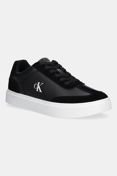 Calvin Klein sneakersy skórzane CLASSIC CUPSOLE LACEUP WT MIX męskie kolor czarny YM0YM01429