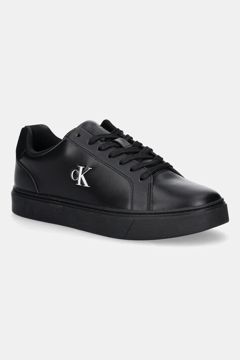 Δερμάτινα αθλητικά παπούτσια Calvin Klein CLASSIC CUPSOLE LACEUP LTH χρώμα: μαύρο, YM0YM01435