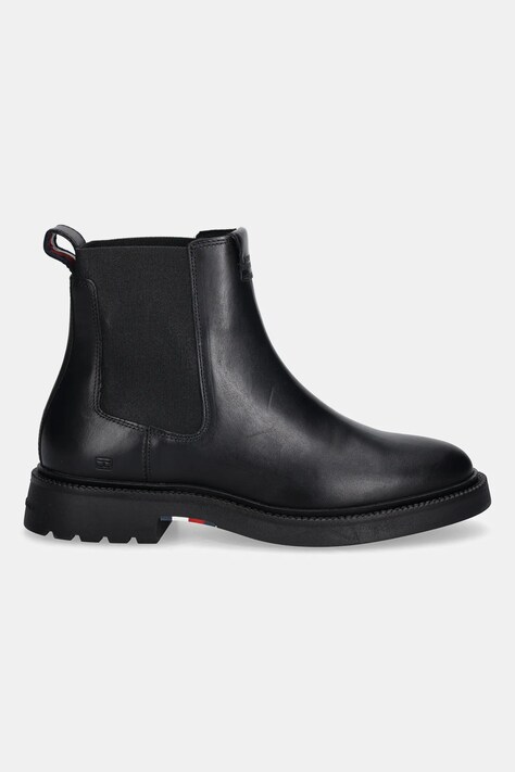 Tommy Hilfiger sztyblety skórzane HILFIGER COMFORT LWT LTH CHELSEA męskie kolor czarny FM0FM05591