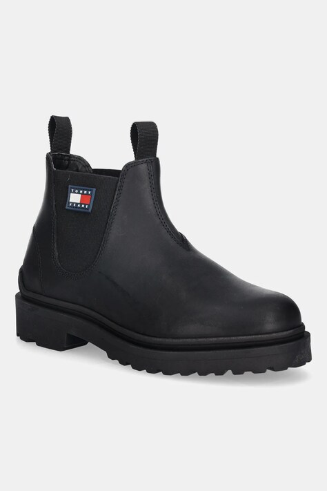 Tommy Jeans buty skórzane TJM CHELSEA LEATHER męskie kolor czarny EM0EM01630