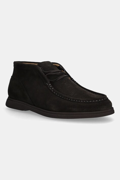 BOSS buty zamszowe Sienne męskie kolor brązowy 50548119