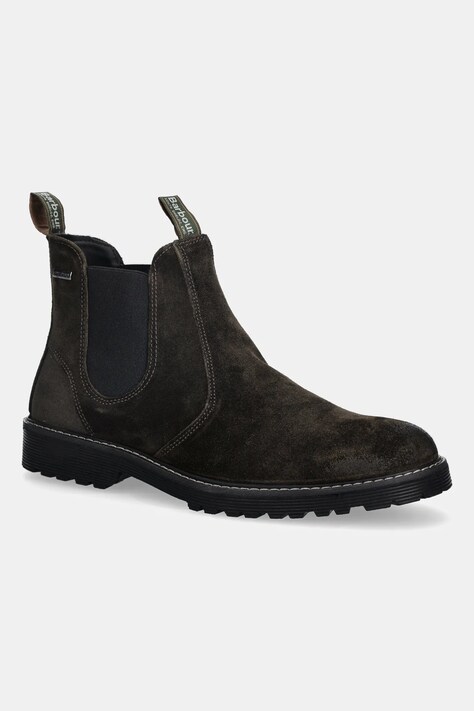 Barbour sztyblety zamszowe Patton męskie kolor zielony MFO0771BR98