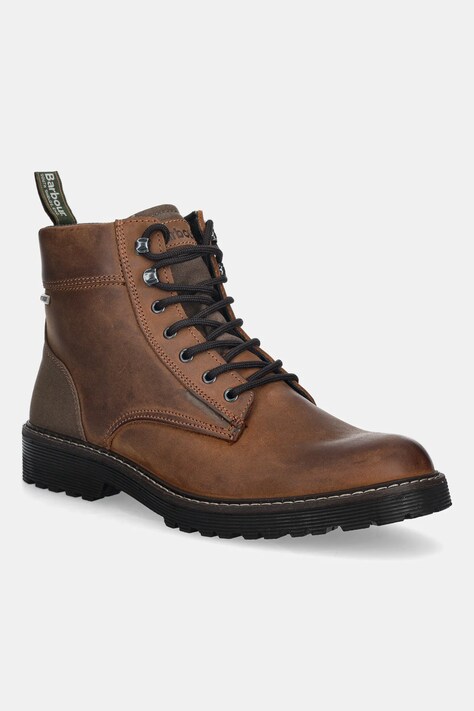 Barbour buty wysokie skórzane Harrison męskie kolor brązowy MFO0816BR78
