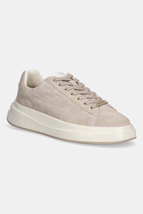 Guess sneakersy zamszowe ELBA męskie kolor beżowy FMTLBA SUE12