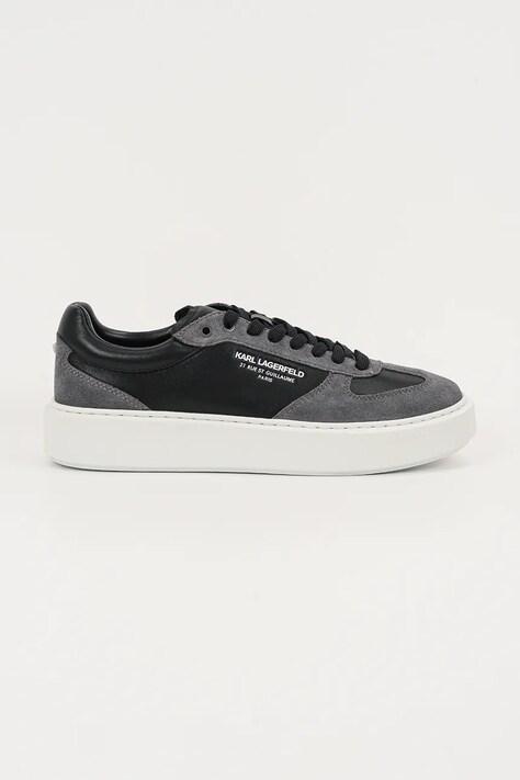Karl Lagerfeld sneakersy skórzane MAXI KUP RSG męskie kolor czarny KL52235