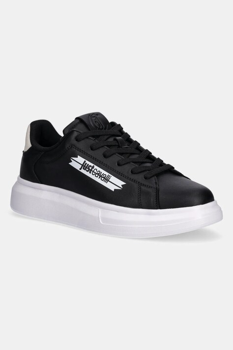 Just Cavalli sneakersy skórzane męskie kolor czarny 79QA3SBFZPB63899