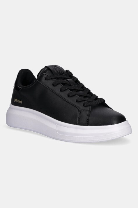 Just Cavalli sneakersy skórzane męskie kolor czarny 79QA3SBGZPB65899