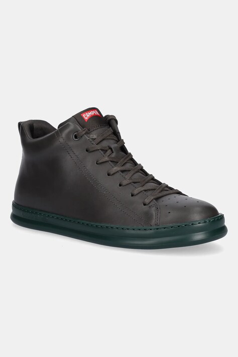 Camper buty wysokie skórzane Runner Four męskie kolor zielony K300347-015