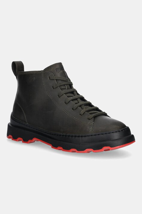 Camper buty wysokie skórzane Brutus+ męskie kolor zielony K300535-003