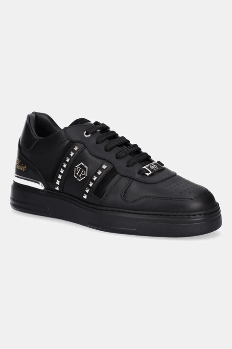 Philipp Plein sneakersy skórzane Lo-Top męskie kolor czarny USC0821.PLE022N.0202