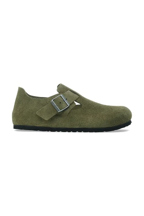 Birkenstock półbuty zamszowe London męskie kolor zielony 1030797