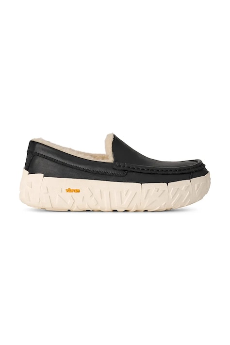 Kožené mokasíny UGG Ascot Wrap Tech Noir pánské, černá barva, 1171791.BKJ