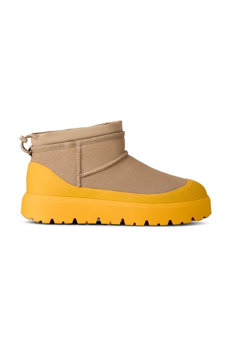 UGG stivali da neve in camoscio Cl Ultra Mini Weather Hybrid colore beige 1174196.MMM