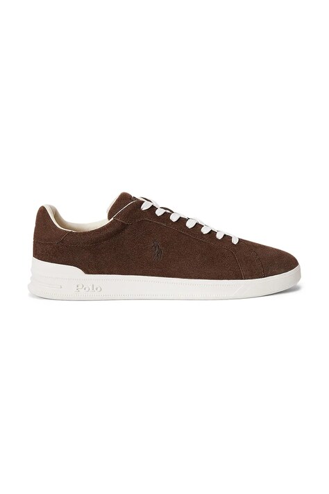 Δερμάτινα αθλητικά παπούτσια Polo Ralph Lauren Hrt Crt Ii χρώμα: καφέ, 809973732002