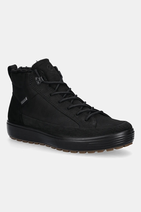 Čevlji iz nubuka Ecco Soft 7 Tred High Boot moški, črna barva, 450444-51052