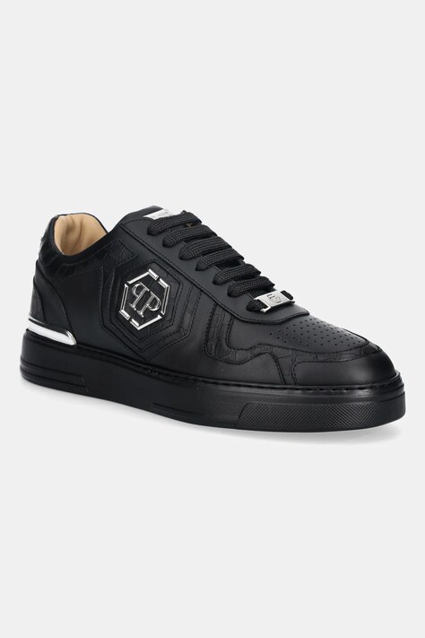 Philipp Plein sneakersy skórzane Low Top męskie kolor czarny USC0757.PLE075.0202