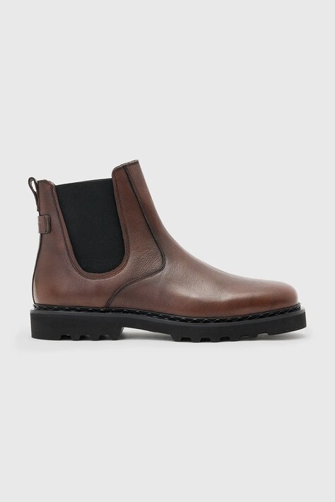 Δερμάτινες μπότες τσέλσι AllSaints SKIFF CHELSEA BOOT χρώμα: καφέ, M025FD