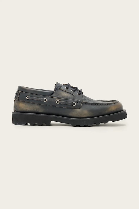 Шкіряні туфлі AllSaints SKIFF SHOE колір чорний M013FC