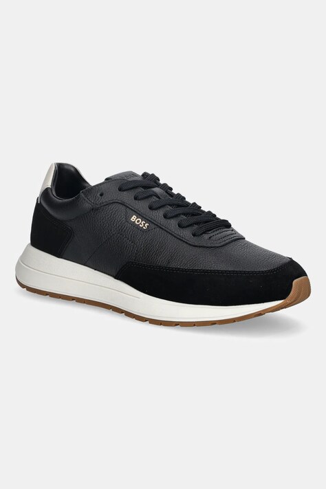 BOSS sneakersy skórzane Vinston męskie kolor szary 50552859