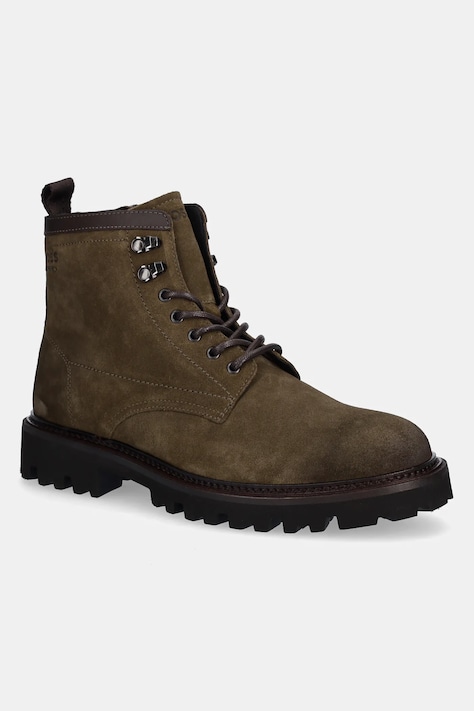 BOSS scarponcini in nubuck Julyo uomo colore verde 50552568