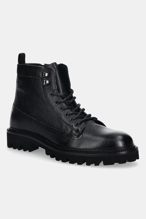 BOSS buty skórzane Julyo męskie kolor czarny 50552581