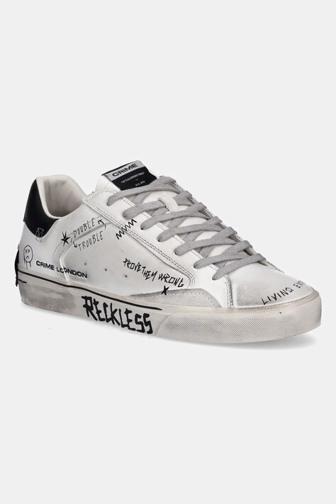 Crime London sneakersy skórzane DISTRESSED DECONSTRUCTED męskie kolor biały 11033AA8