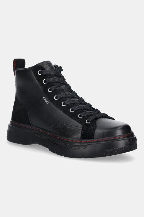 HUGO bocanci de piele Urian culoarea negru, 50552641