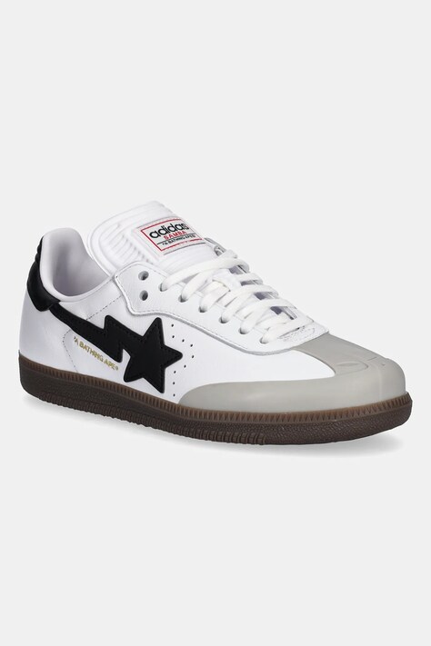 adidas Originals sneakersy skórzane SAMBA BAPE męskie kolor biały JR9245