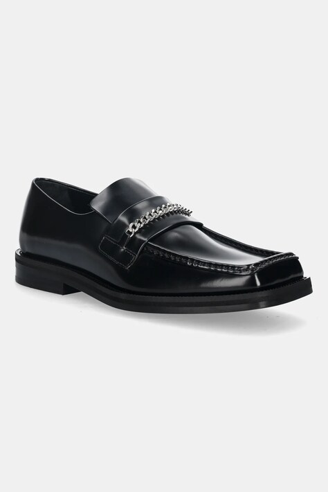 Martine Rose mokasyny skórzane Square Toe Loafer męskie kolor czarny 1026LP11001M