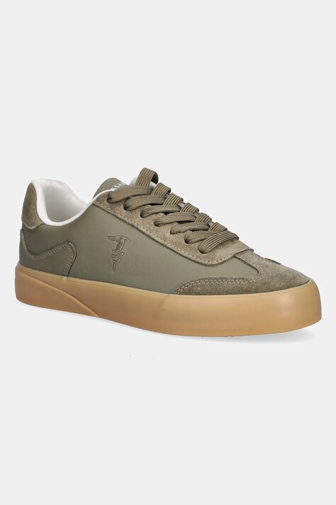 Trussardi sneakersy skórzane męskie kolor zielony N028S000928N
