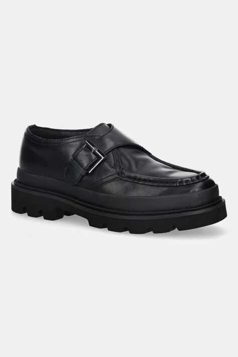 Clarks Originals półbuty skórzane Badell Monk męskie kolor czarny 26183269