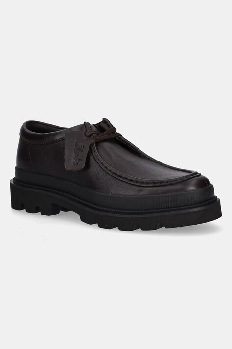 Clarks Originals półbuty skórzane Badell Seam męskie kolor brązowy 26183271