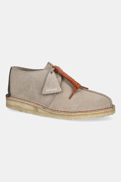 Clarks Originals półbuty zamszowe Desert Trek męskie kolor beżowy 26178478