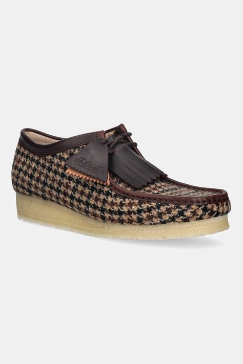 Clarks Originals półbuty wełniane Wallabee męskie kolor brązowy 26182791