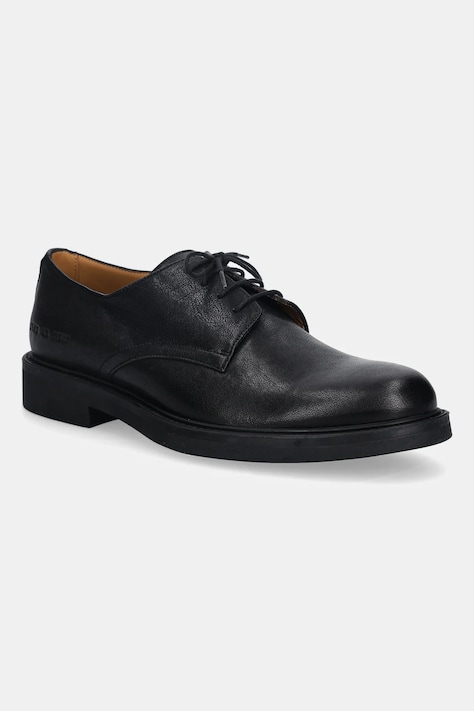 Common Projects pantofi de piele Officer's Derby culoarea negru, 2503.7547