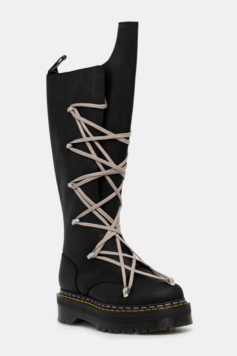 Високі черевики Rick Owens DRKSHDW x Dr. Martens 1B60 Quad Sole Pentalace Boot колір чорний DM02E6811.0001