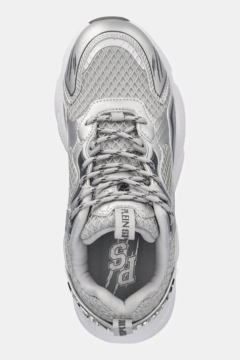 Кросівки PLEIN SPORT Track-King Chrome — AW25-OBU00K, срібний — фото 4