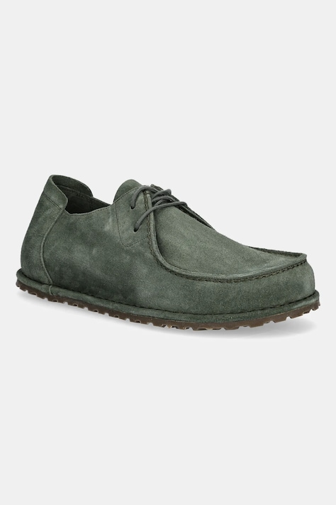 Birkenstock pantofi de piele întoarsă Utti Lace culoarea verde, 1030109