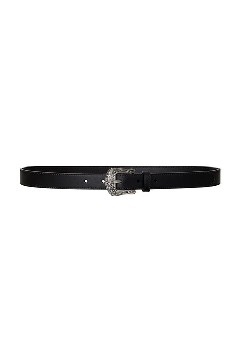 Lauren Ralph Lauren pasek skórzany damski kolor czarny 412969453