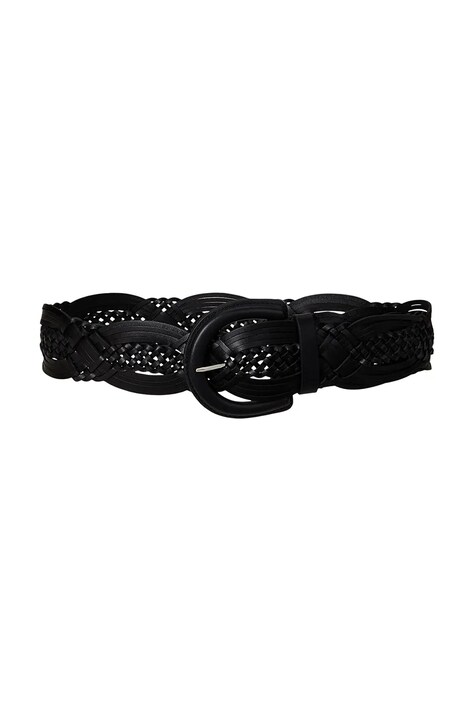 Lauren Ralph Lauren pasek skórzany damski kolor czarny 412974668