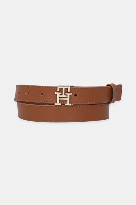 Tommy Hilfiger curea de piele culoarea maro, AW0AW17496