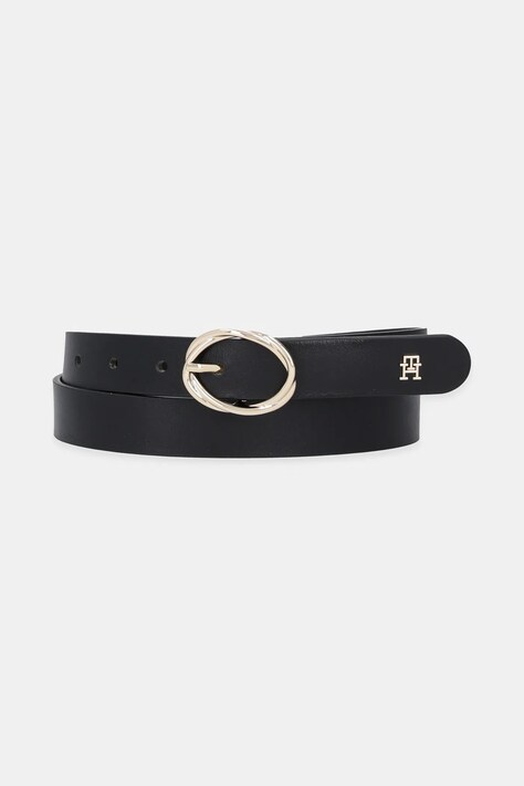Tommy Hilfiger pasek skórzany damski kolor czarny AW0AW17932