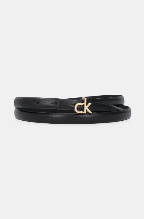Calvin Klein pasek skórzany damski kolor czarny LV04F7034G