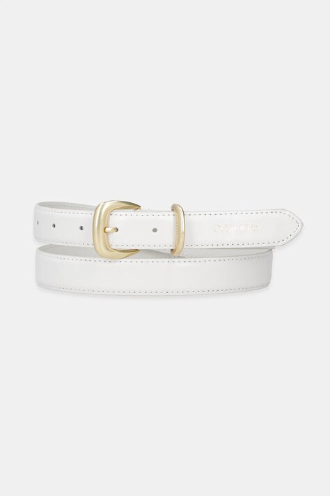 Kožený pásek Calvin Klein dámský, bílá barva, LV04K7012G