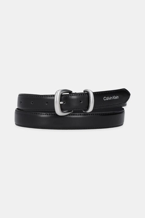 Kožený opasok Calvin Klein čierna farba, LV04K7012G
